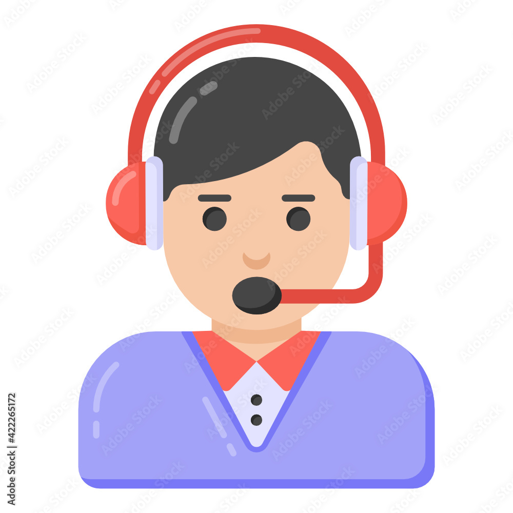 A customer services representative icon in flat vector
A customer services representative icon in flat vector