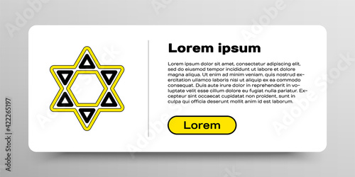 Line Star of David icon isolated on white background. Jewish religion symbol. Symbol of Israel. Colorful outline concept. Vector