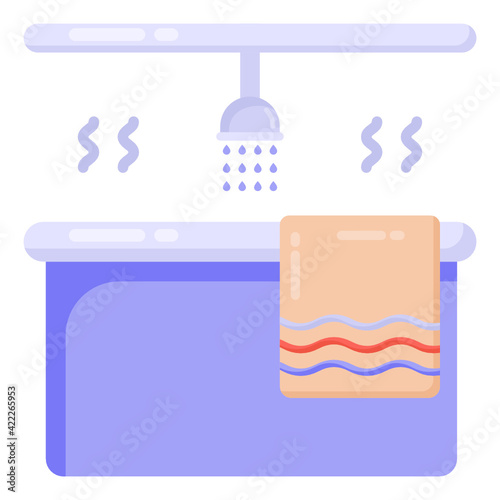 
An icon of bathroom in flat design 

