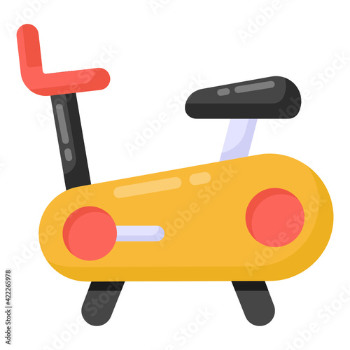 
A stationary bike denoting exercise cycle icon

