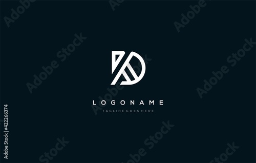 initial letter KD DK combine logo design monoline