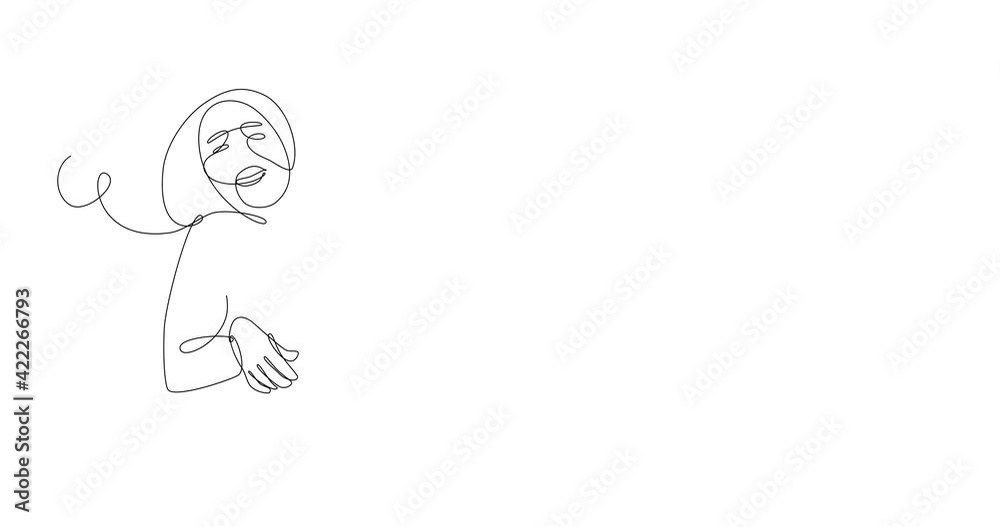Self drawing animation of continuous line drawing of curvy woman posing with bikini. Beauty concept of curvy female body. Black line on white background Self drawing animation of continuous line drawing of curvy woman posing with bikini. Beauty concept of curvy female body. Black line on white background