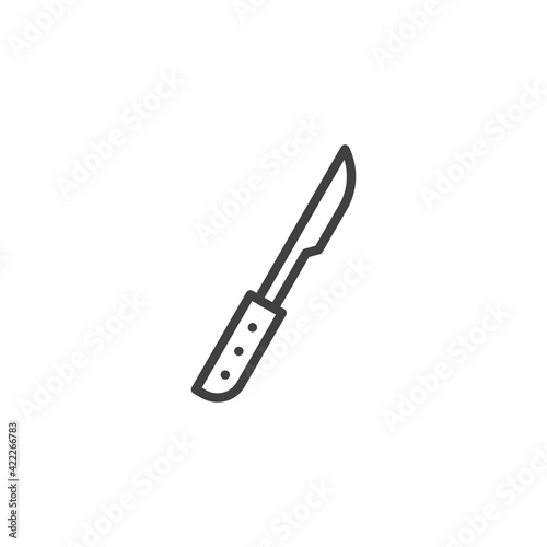 BBQ knife line icon