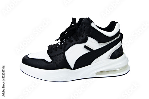 sports shoes black and white isolate
