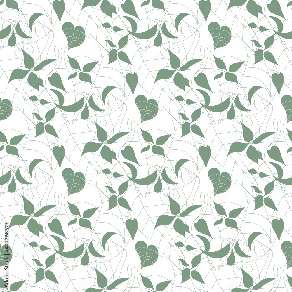 Botanical wall art boho style seamless pattern vector. Botanical wall art boho style seamless pattern vector.
