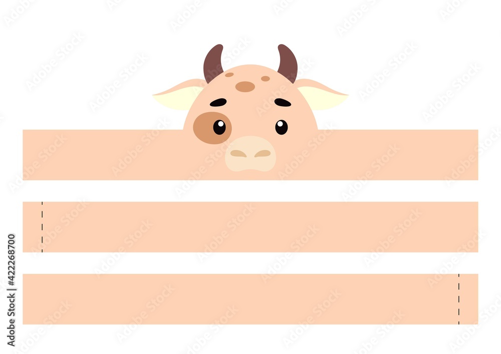 Printable cow paper crown. Party headband die cut template for birthday ...