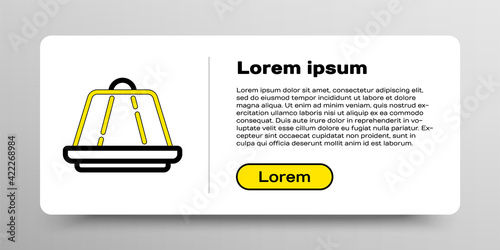 Line Pudding custard with caramel glaze icon isolated on white background. Colorful outline concept. Vector