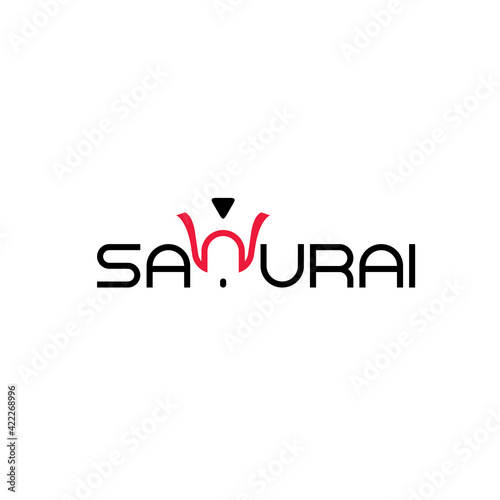 SAMURAI letter logo design vector