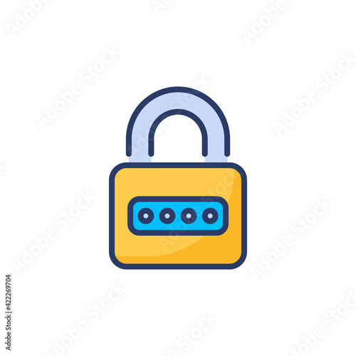 Padlock icon in vector. Logotype