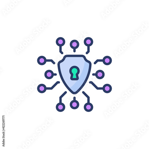 AI Security icon in vector. Logotype