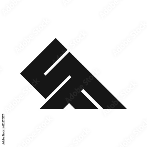 initial letter sf or fs logo vector design template