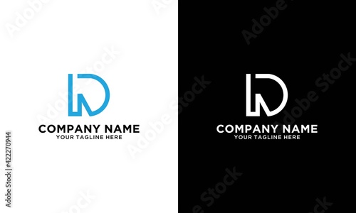 initial letter N D logo design template