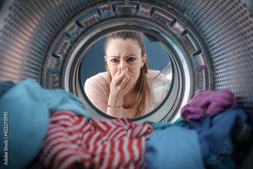 Photography Smelly washing machine and laundry