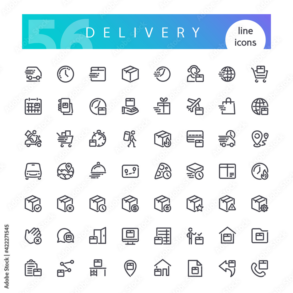 Delivery Line Icons Set Delivery Line Icons Set