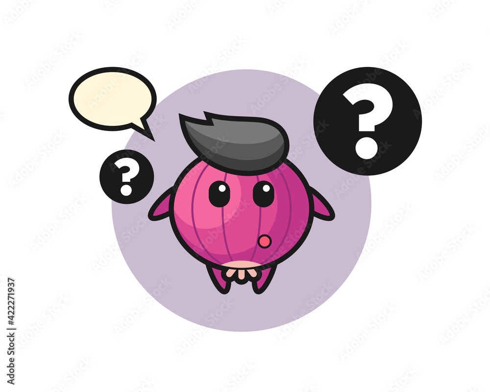 Cartoon Illustration of onion with the question mark Cartoon Illustration of onion with the question mark