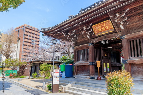 春の櫛田神社 神門 福岡県博多区 Kushida Shrine in spring Fukuoka-ken Hakata-ku