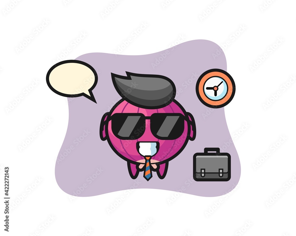 Cartoon mascot of onion as a businessman Cartoon mascot of onion as a businessman