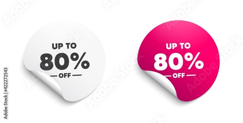 Up to 80 percent off Sale. Discount offer price sign. Vector