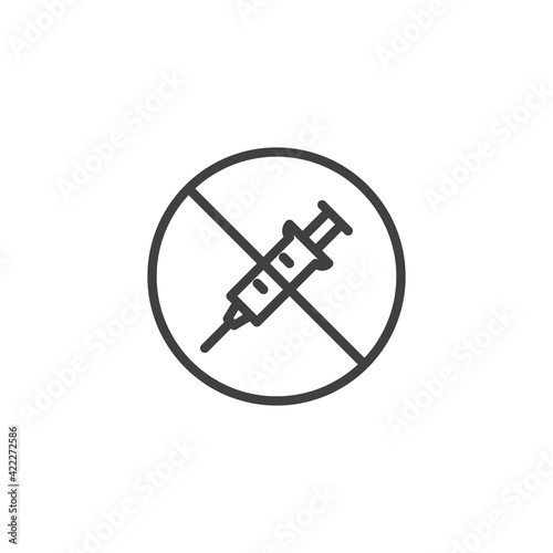 Stop vaccine injection line icon