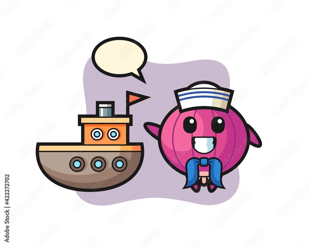 Character mascot of onion as a sailor man