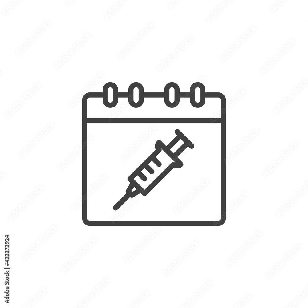 Vaccine schedule line icon Vaccine schedule line icon