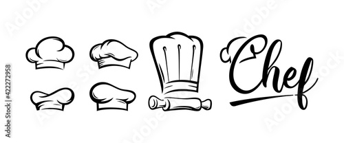 Chef Hat Restaurant modern Logo Set