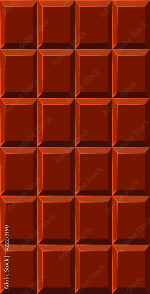 A chocolate bar in the shape of a square. Vector illustration. In a realistic style.