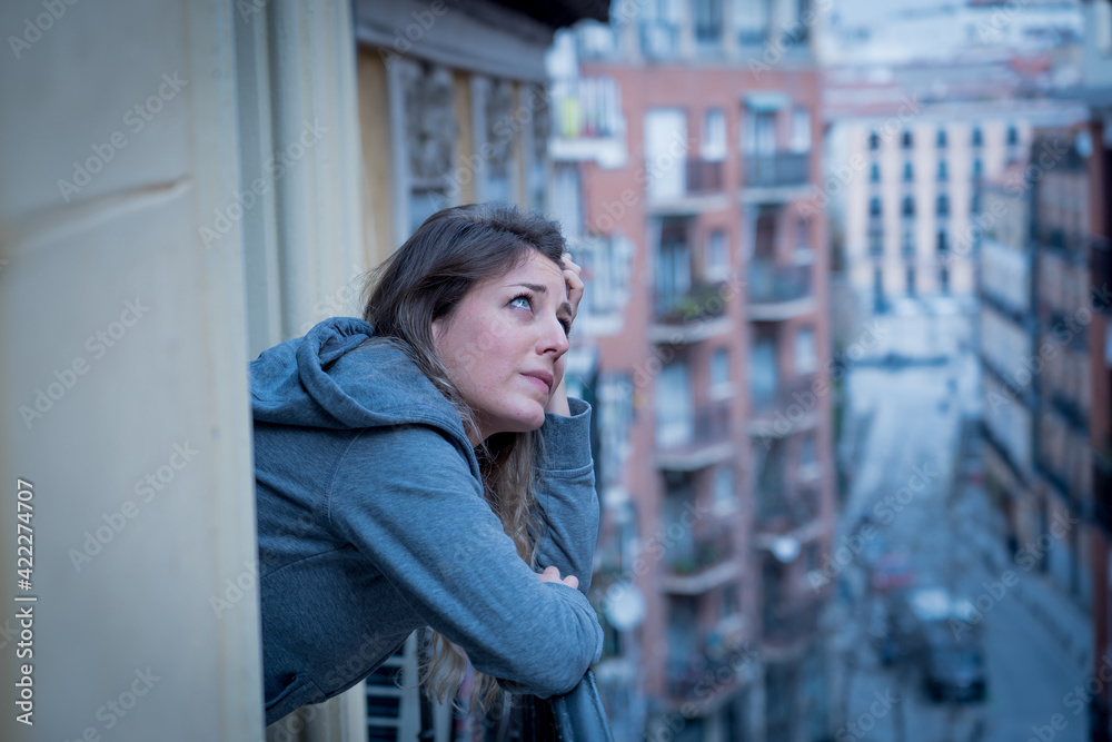 Young beautiful unhappy woman suffering from depression