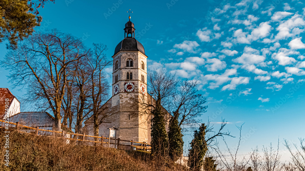 Beautiful church at the famous Bogenberg, Danube, Bavaria, Germany