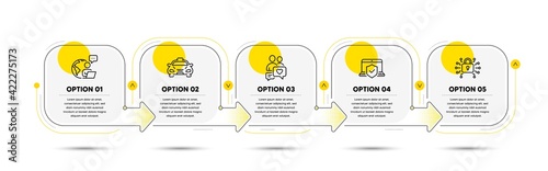 Laptop insurance, Dating chat and Taxi icons set. Security lock sign. Vector