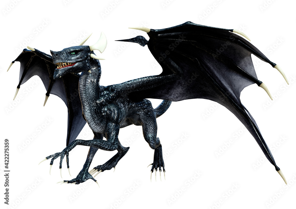 3D Rendering Fairy Tale Dragon on White 3D Rendering Fairy Tale Dragon on White