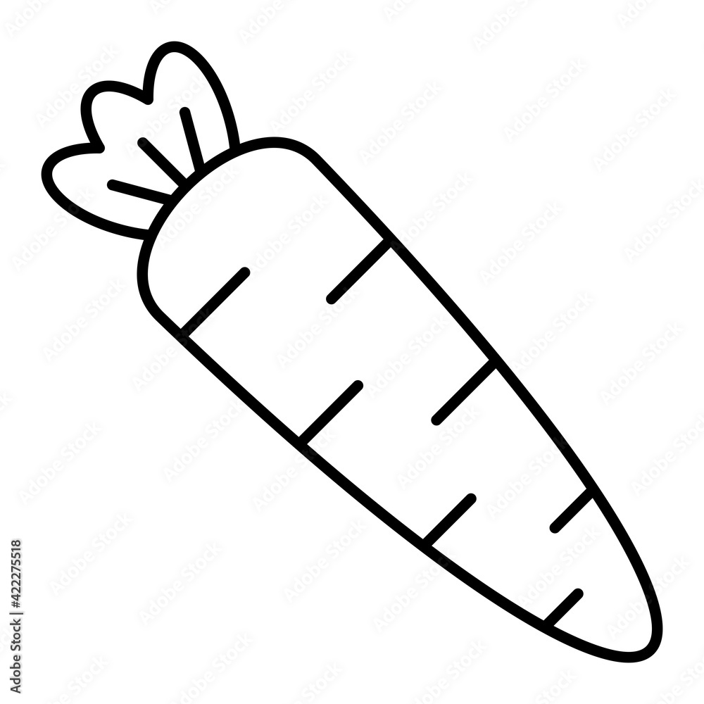 Vector Carrot Outline Icon Design Vector Carrot Outline Icon Design