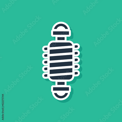 Blue Bicycle suspension icon isolated on green background. Vector