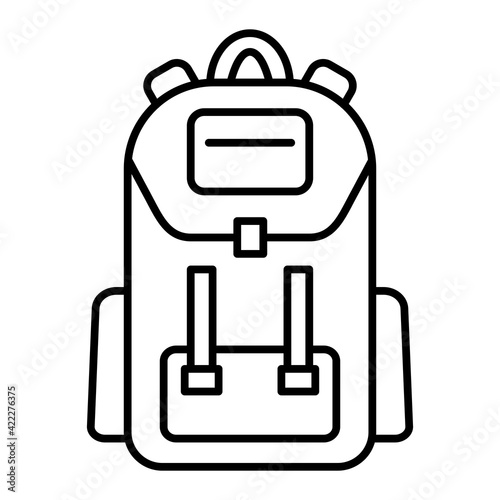 Vector Bagpack Outline Icon Design