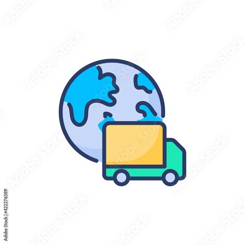 Global Delivery icon in vector. Logotype
