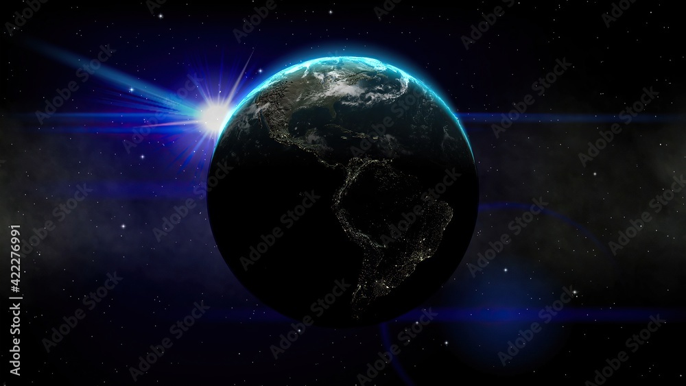 Obraz premium Earth in space against stars