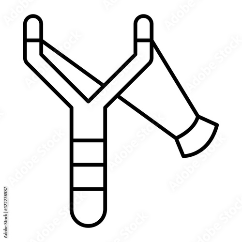 Vector Slingshot Outline Icon Design