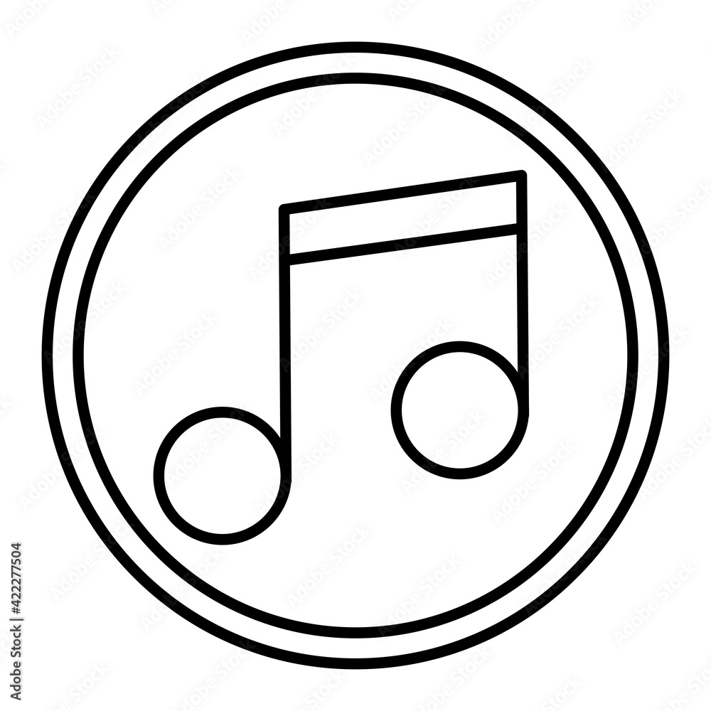 Vector Music Note Outline Icon Design Vector Music Note Outline Icon Design