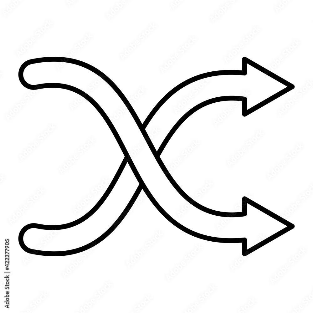 Vector Shuffle Outline Icon Design Vector Shuffle Outline Icon Design