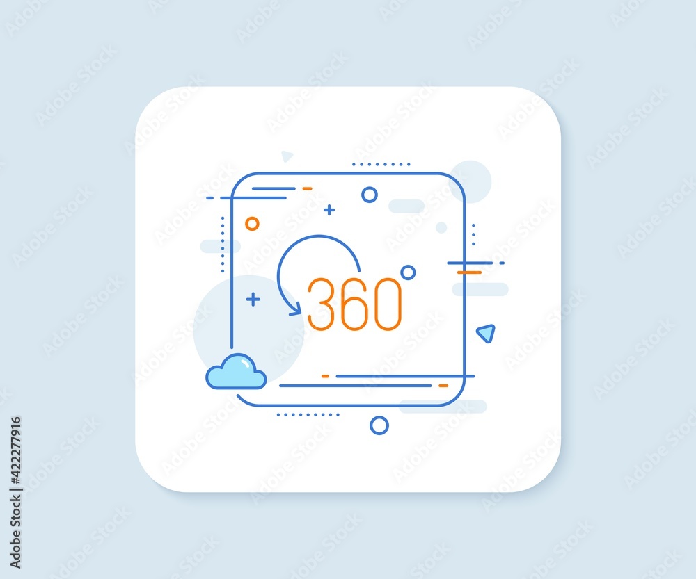 360 degree line icon. Full rotation sign. VR technology simulation. Vector 360 degree line icon. Full rotation sign. VR technology simulation. Vector