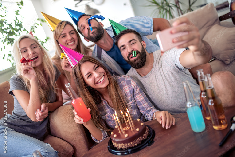 Group of friends celebrating birthday Group of friends celebrating birthday