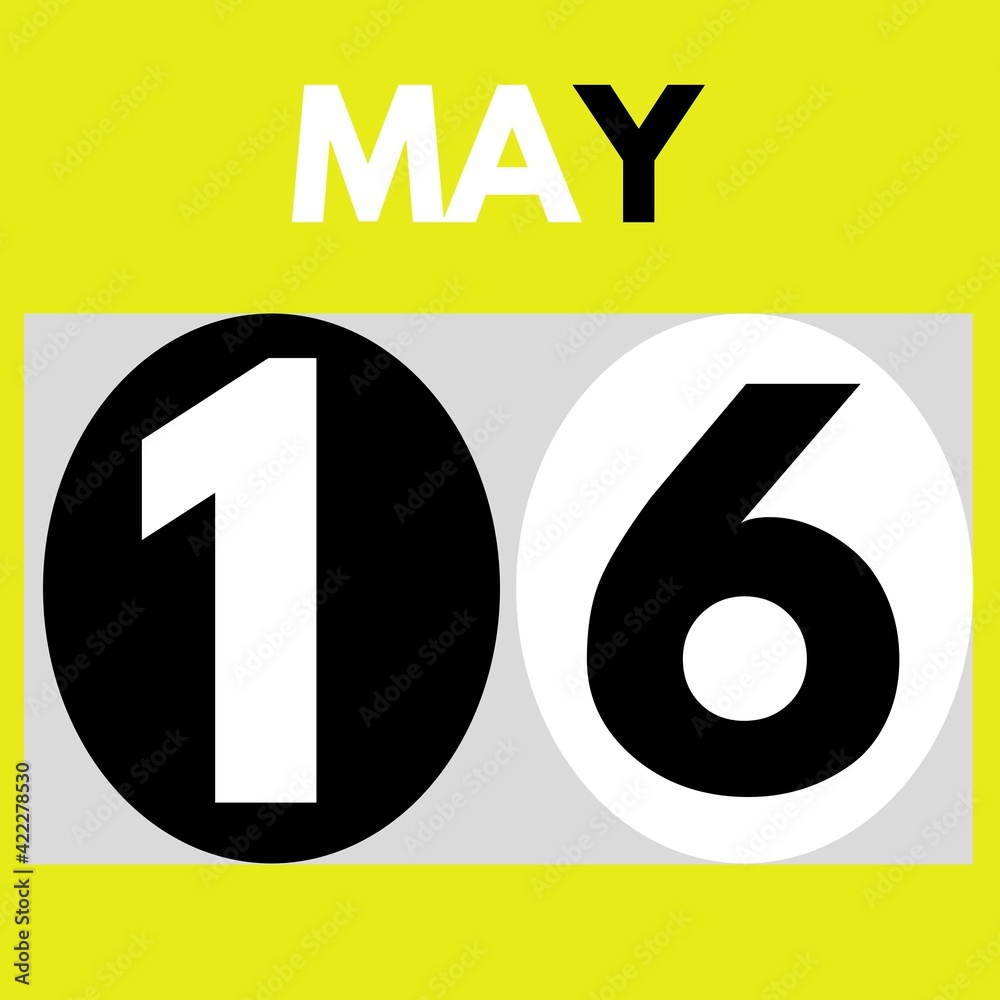 May 16 . Modern daily calendar icon .date ,day, month .calendar for the month of May May 16 . Modern daily calendar icon .date ,day, month .calendar for the month of May