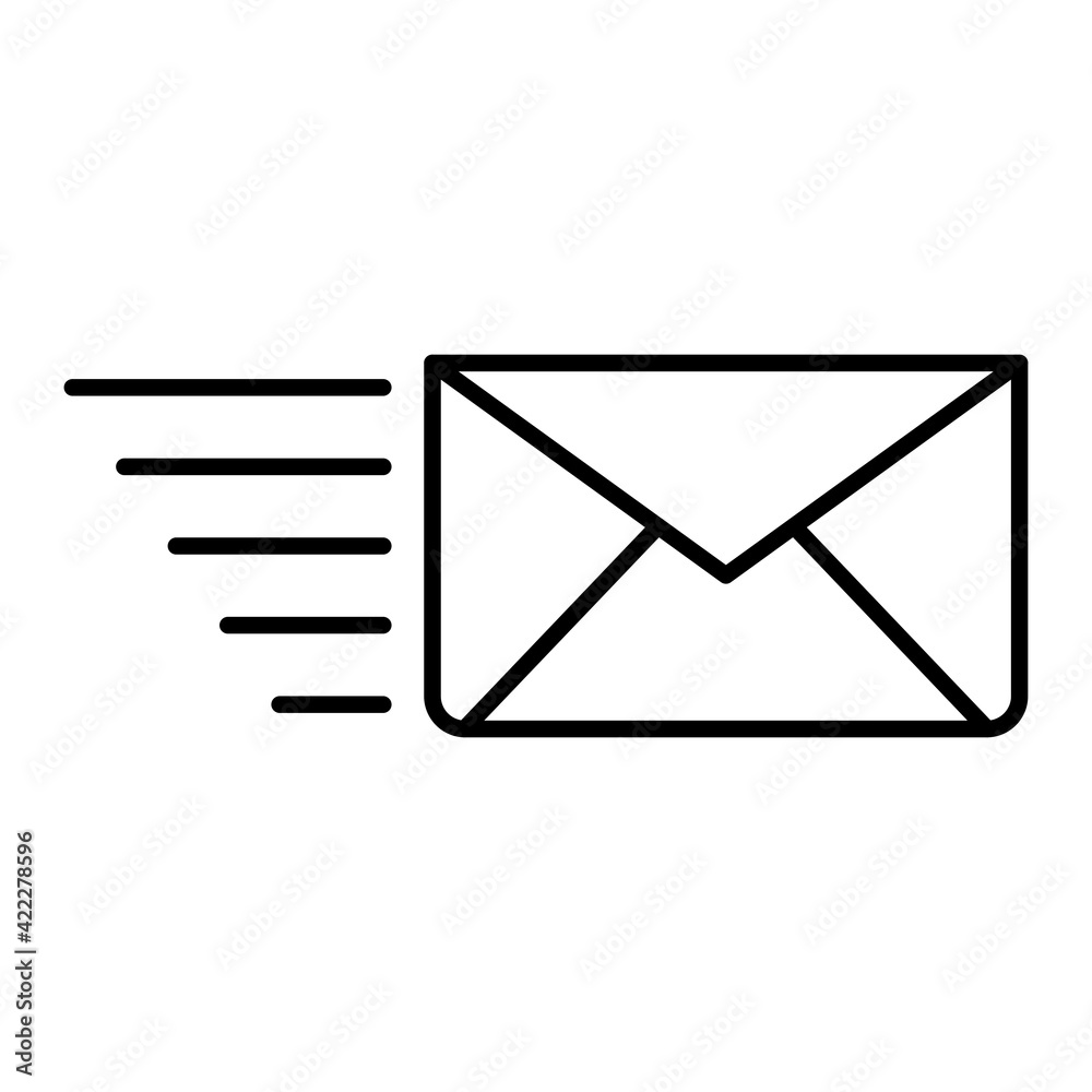 Vector Express Mail Outline Icon Design Vector Express Mail Outline Icon Design