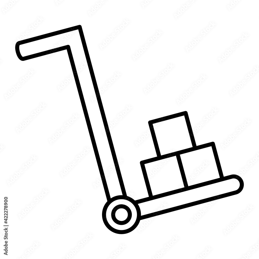 Vector Trolley Outline Icon Design Vector Trolley Outline Icon Design