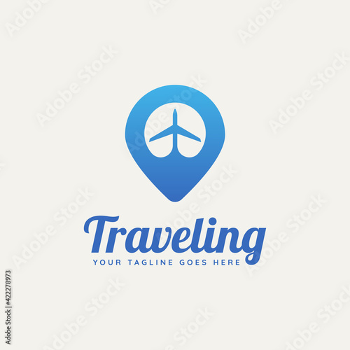 Free Download travel agency minimalist flat logo template vector illustration design. simple modern tour, holiday, transportation app icon logo concept - GFXLoad