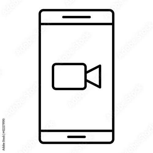 Vector Video Call Outline Icon Design