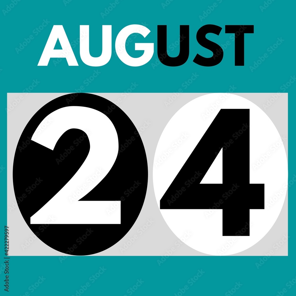 August 24 . Modern daily calendar icon .date ,day, month .calendar for the month of August August 24 . Modern daily calendar icon .date ,day, month .calendar for the month of August