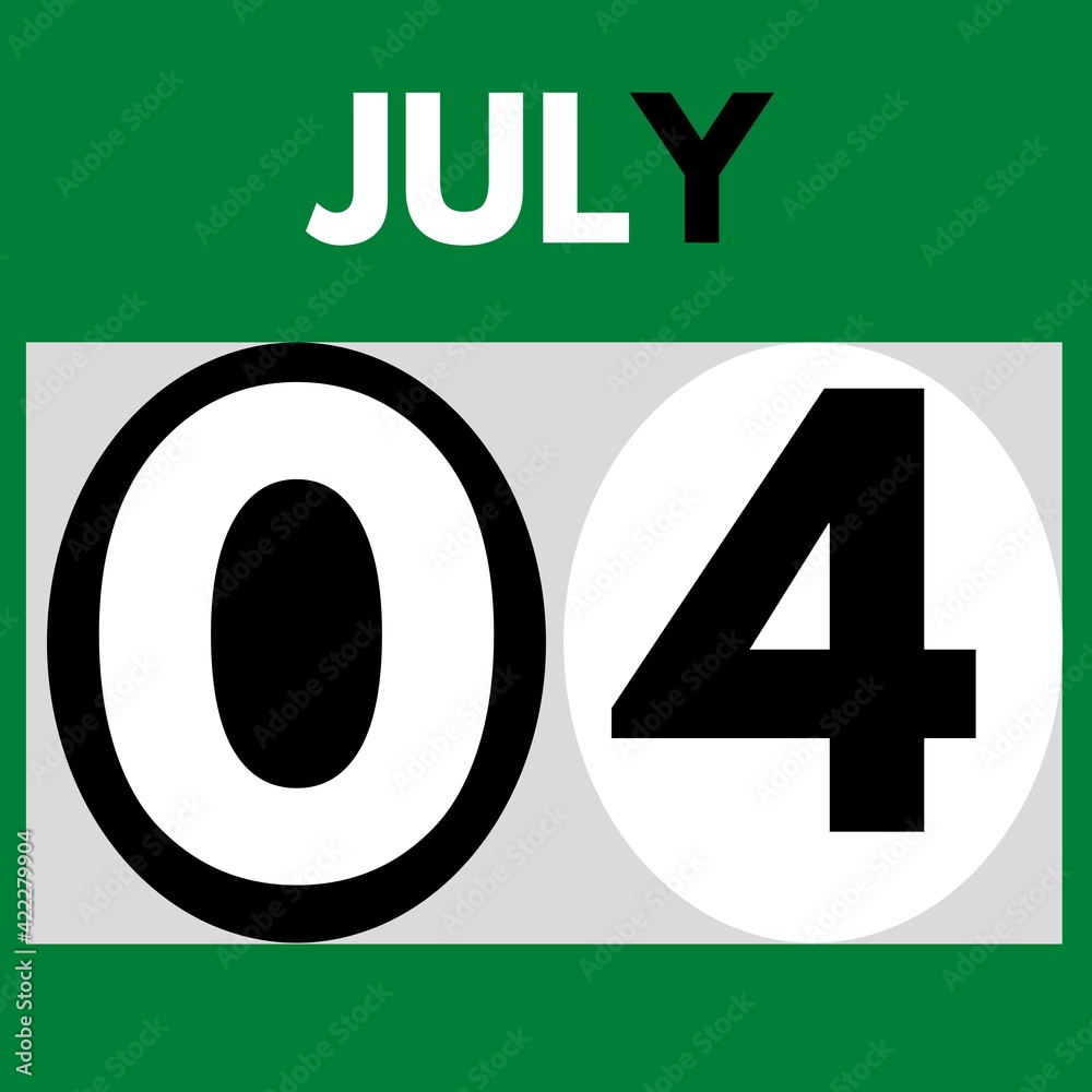 July 4 . Modern daily calendar icon .date ,day, month .calendar for the month of July July 4 . Modern daily calendar icon .date ,day, month .calendar for the month of July