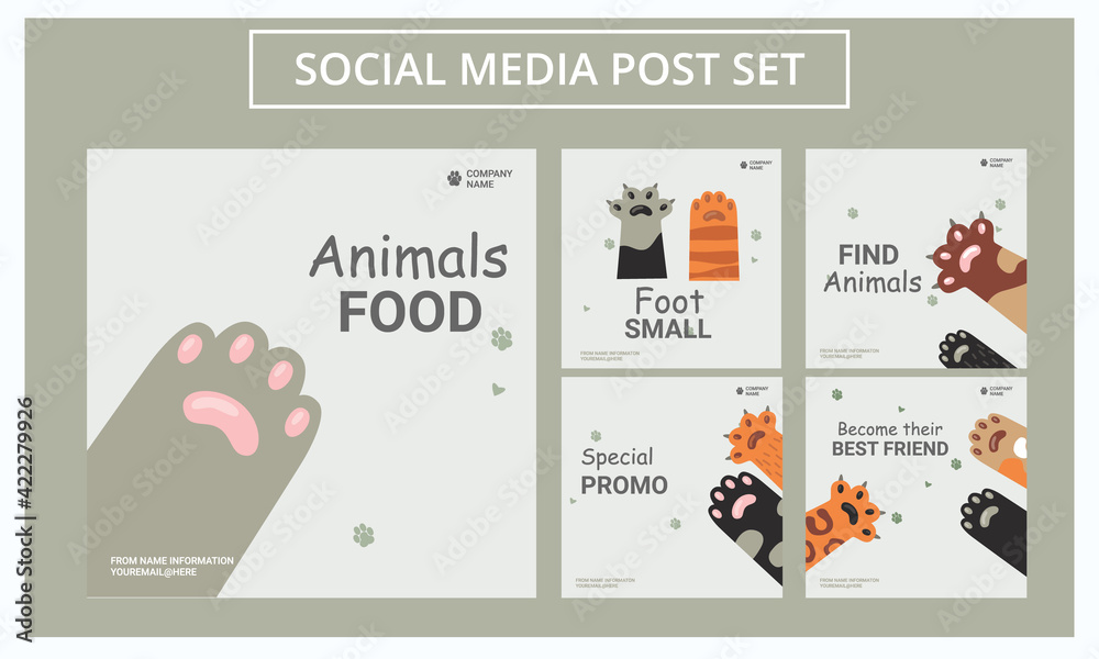 Set of National Pet Day Poster template. Suitable for social media posts, Instagram, and web internet ads. Vector illustration.