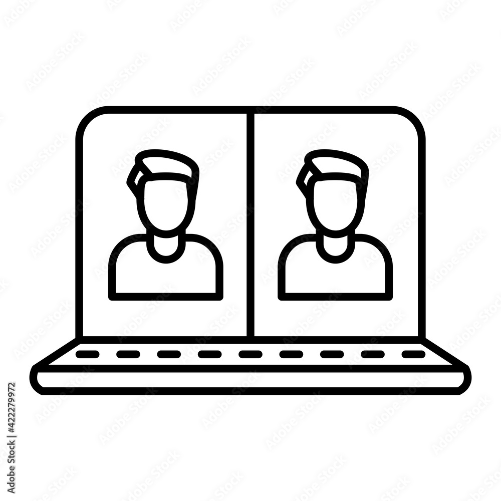 Vector Meeting Outline Icon Design Vector Meeting Outline Icon Design